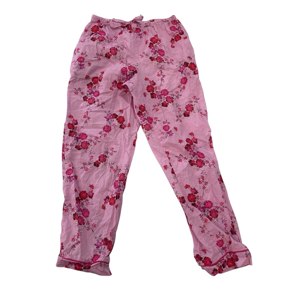 The Cat's Pajamas Pink Floral Cotton Pajama Pants Size S -‎ Pre-owned